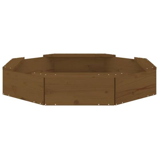 Bac à sable - Maison de jeu pour enfants avec sièges marron miel octogone bois de pin massif-JU12102 - Image 5