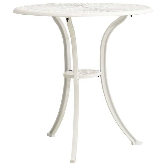 Petite Table de Jardin Ronde Blanche Ø62cm en Aluminium Fondu Style Bistrot – ComfortXL Outdoor Living - Image 2
