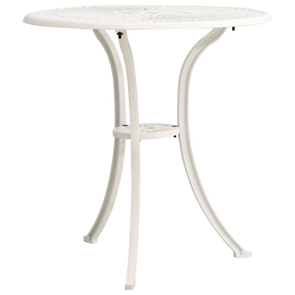 Petite Table de Jardin Ronde Blanche Ø62cm en Aluminium Fondu Style Bistrot – ComfortXL Outdoor Living - Image 2