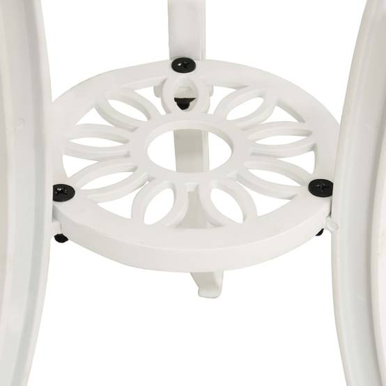 Petite Table de Jardin Ronde Blanche Ø62cm en Aluminium Fondu Style Bistrot – ComfortXL Outdoor Living - Image 5