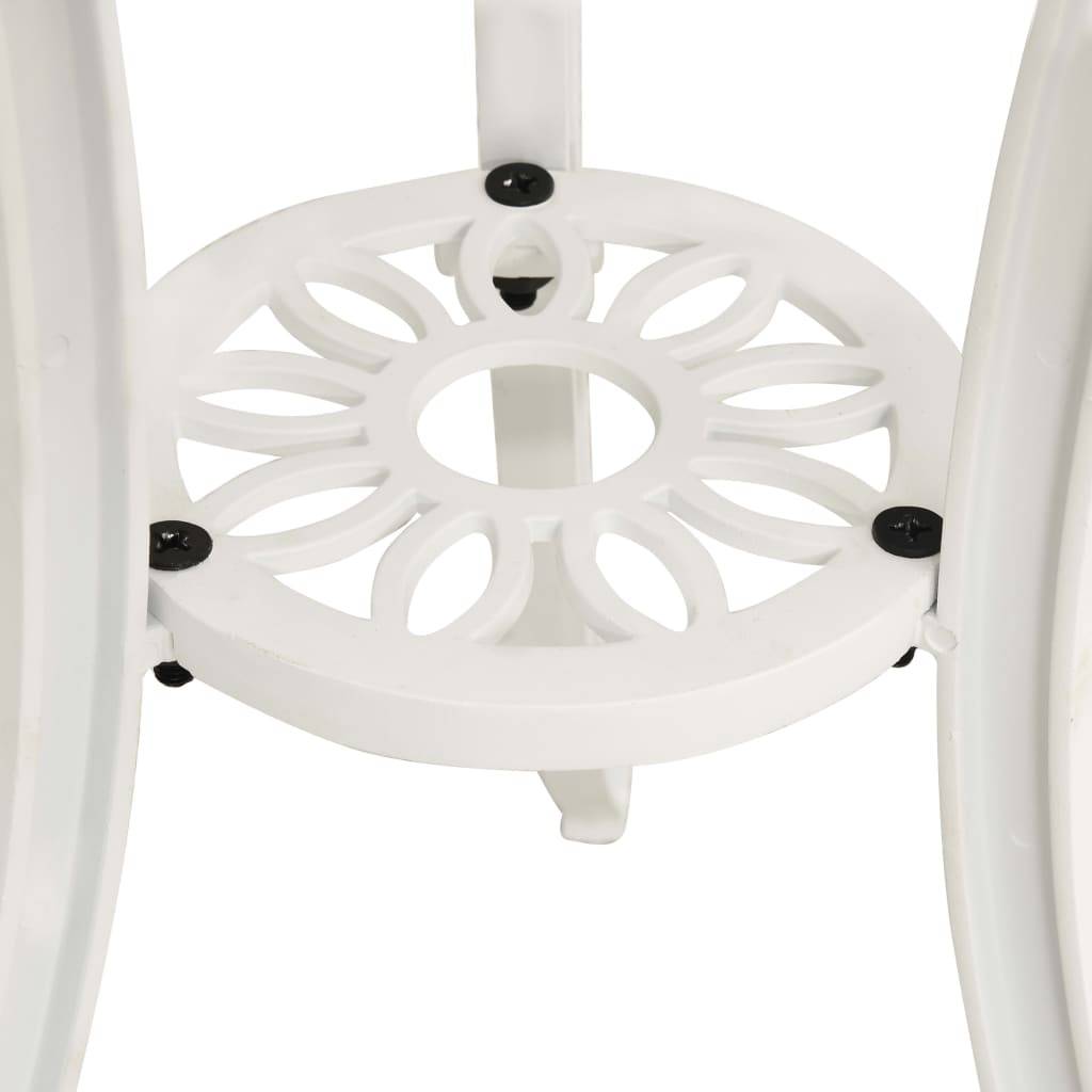 Petite Table de Jardin Ronde Blanche Ø62cm en Aluminium Fondu Style Bistrot – ComfortXL Outdoor Living - Image 5