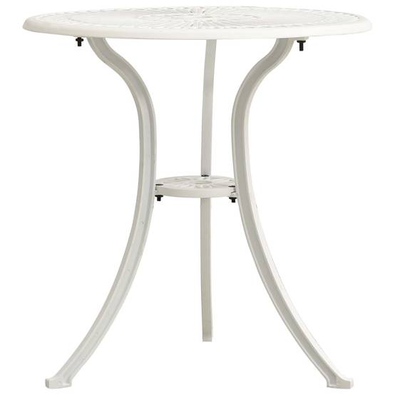 Petite Table de Jardin Ronde Blanche Ø62cm en Aluminium Fondu Style Bistrot – ComfortXL Outdoor Living - Image 1