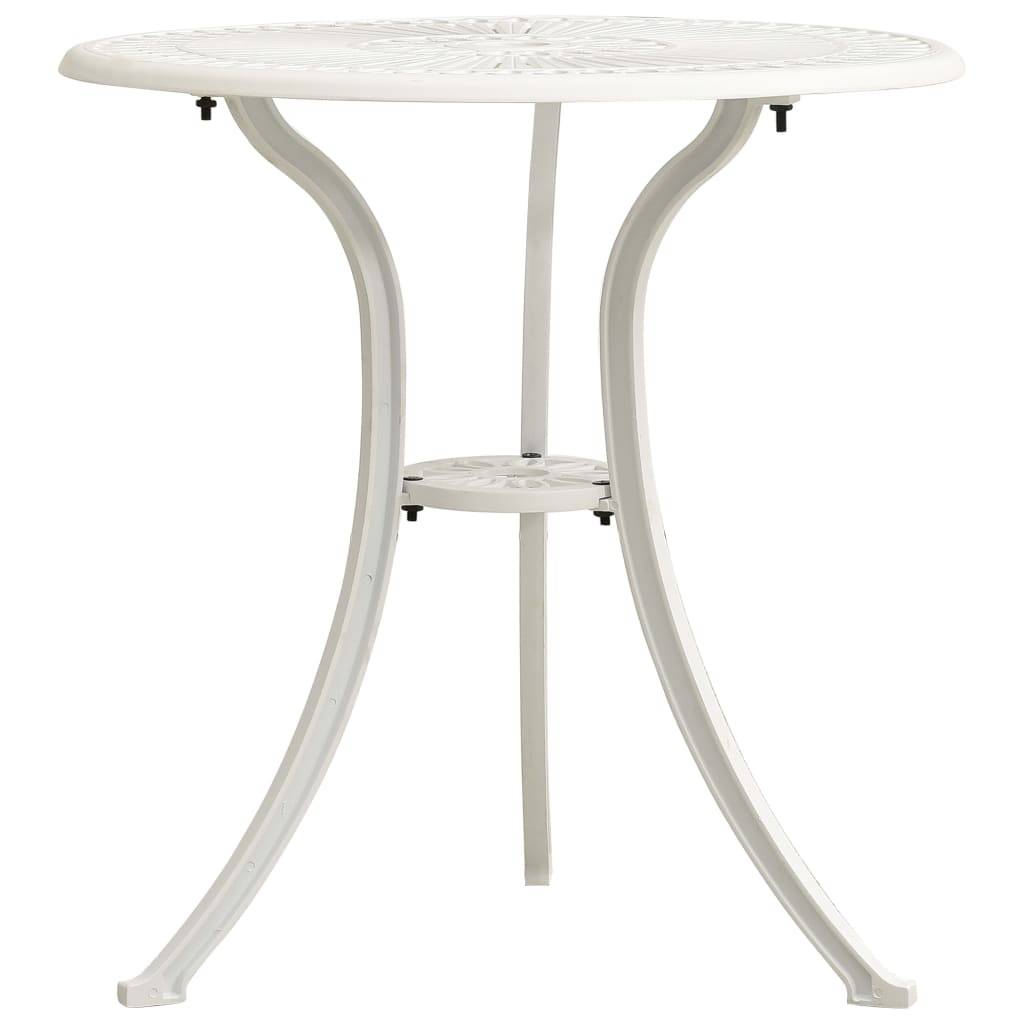 Petite Table de Jardin Ronde Blanche Ø62cm en Aluminium Fondu Style Bistrot – ComfortXL Outdoor Living - Image 1