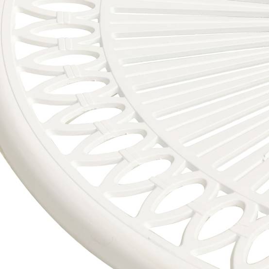 Petite Table de Jardin Ronde Blanche Ø62cm en Aluminium Fondu Style Bistrot – ComfortXL Outdoor Living - Image 4