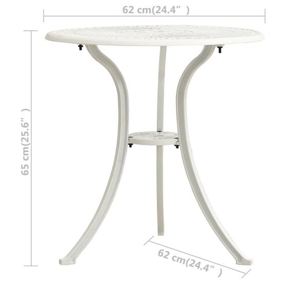 Petite Table de Jardin Ronde Blanche Ø62cm en Aluminium Fondu Style Bistrot – ComfortXL Outdoor Living - Image 6