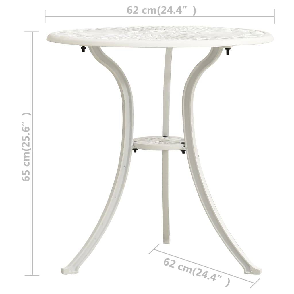 Petite Table de Jardin Ronde Blanche Ø62cm en Aluminium Fondu Style Bistrot – ComfortXL Outdoor Living - Image 6