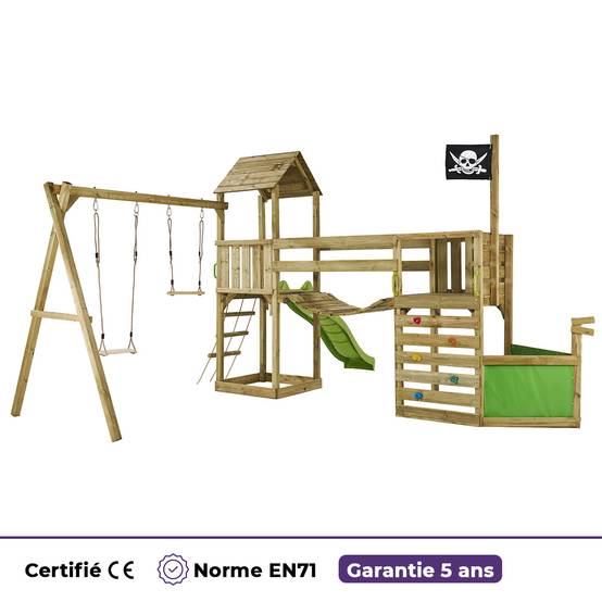 Kangui - Aire de jeux : balançoire, toboggan, trapèze, escalade, pont suspendu WILLI Kangui - Image 7