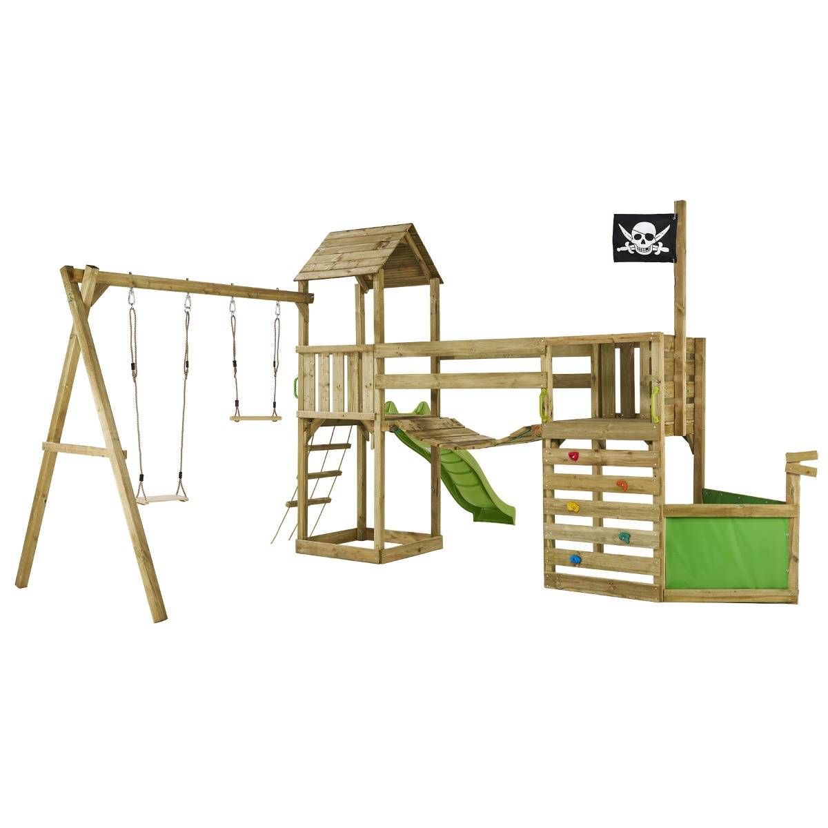Kangui - Aire de jeux : balançoire, toboggan, trapèze, escalade, pont suspendu WILLI Kangui - Image 1