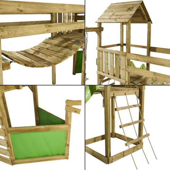 Kangui - Aire de jeux : balançoire, toboggan, trapèze, escalade, pont suspendu WILLI Kangui - Image 5
