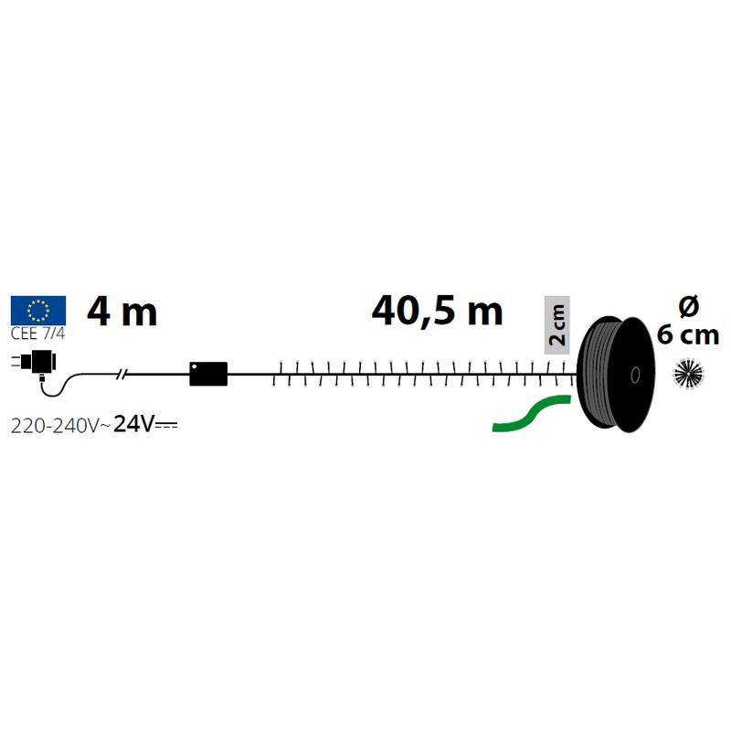 Lotti - Guirlande multicolore 40,5M Boa 6cm 2000 LED 8 modes câble vert Lotti - Image 2