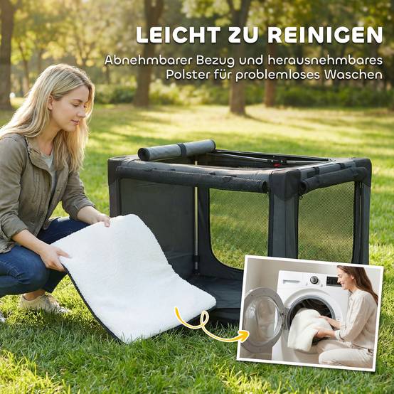 PANGIVO - Cage de transport pour chien tissu Oxford vert armée 90 x 64 x 64 cm - PANGIVO - Image 9