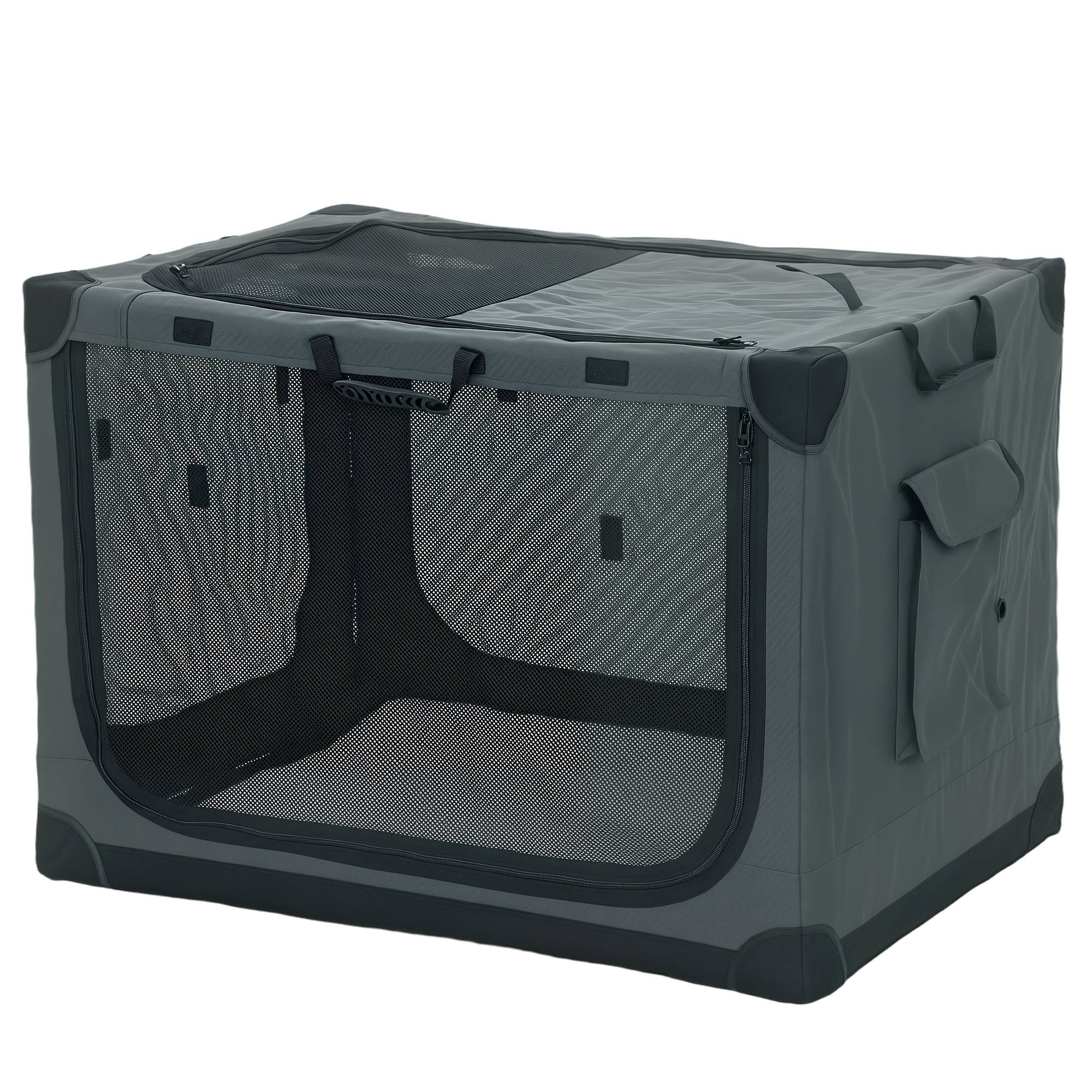 PANGIVO - Cage de transport pour chien tissu Oxford vert armée 90 x 64 x 64 cm - PANGIVO - Image 2