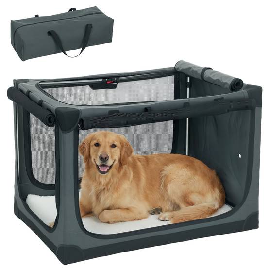 PANGIVO - Cage de transport pour chien tissu Oxford vert armée 90 x 64 x 64 cm - PANGIVO - Image 1