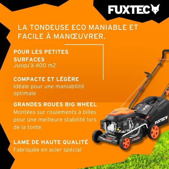 FUXTEC - Tondeuse à gazon thermique poussée FUXTEC FX-RM4346ECO – 42 cm – 146 cm³ – 3,5 CV – Easy Clean - Image 4