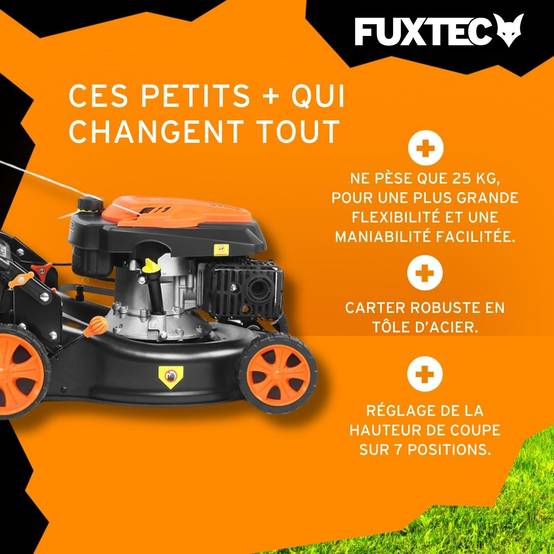 FUXTEC - Tondeuse à gazon thermique poussée FUXTEC FX-RM4346ECO – 42 cm – 146 cm³ – 3,5 CV – Easy Clean - Image 3