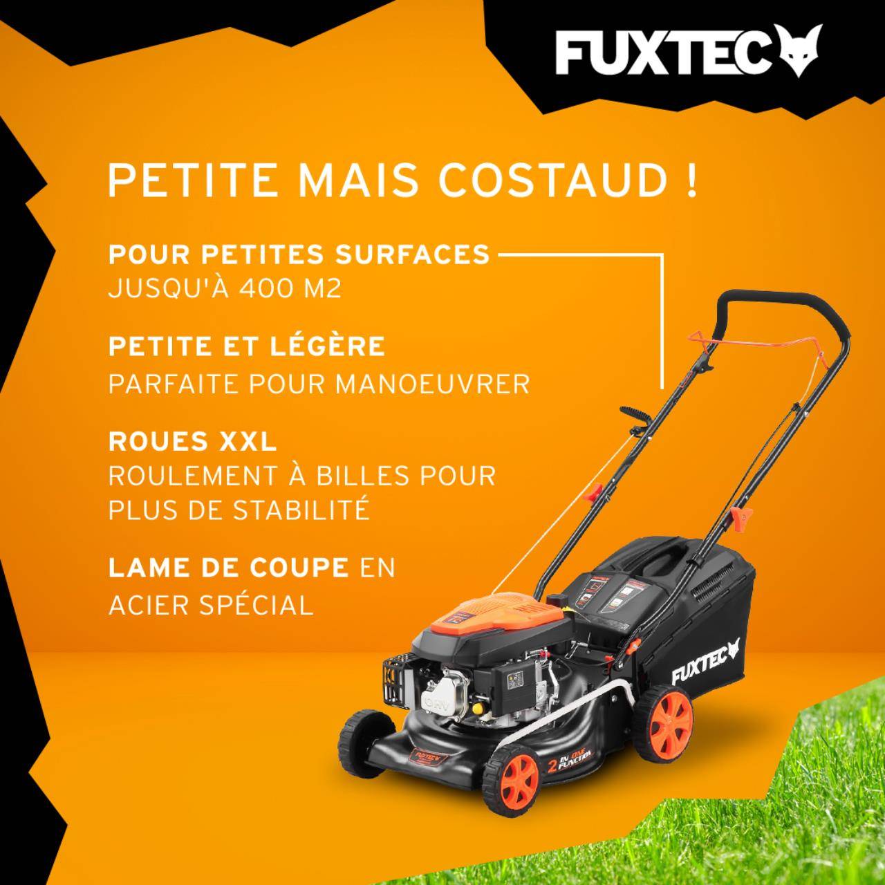 FUXTEC - Tondeuse à gazon thermique poussée FUXTEC FX-RM4346ECO – 42 cm – 146 cm³ – 3,5 CV – Easy Clean - Image 5