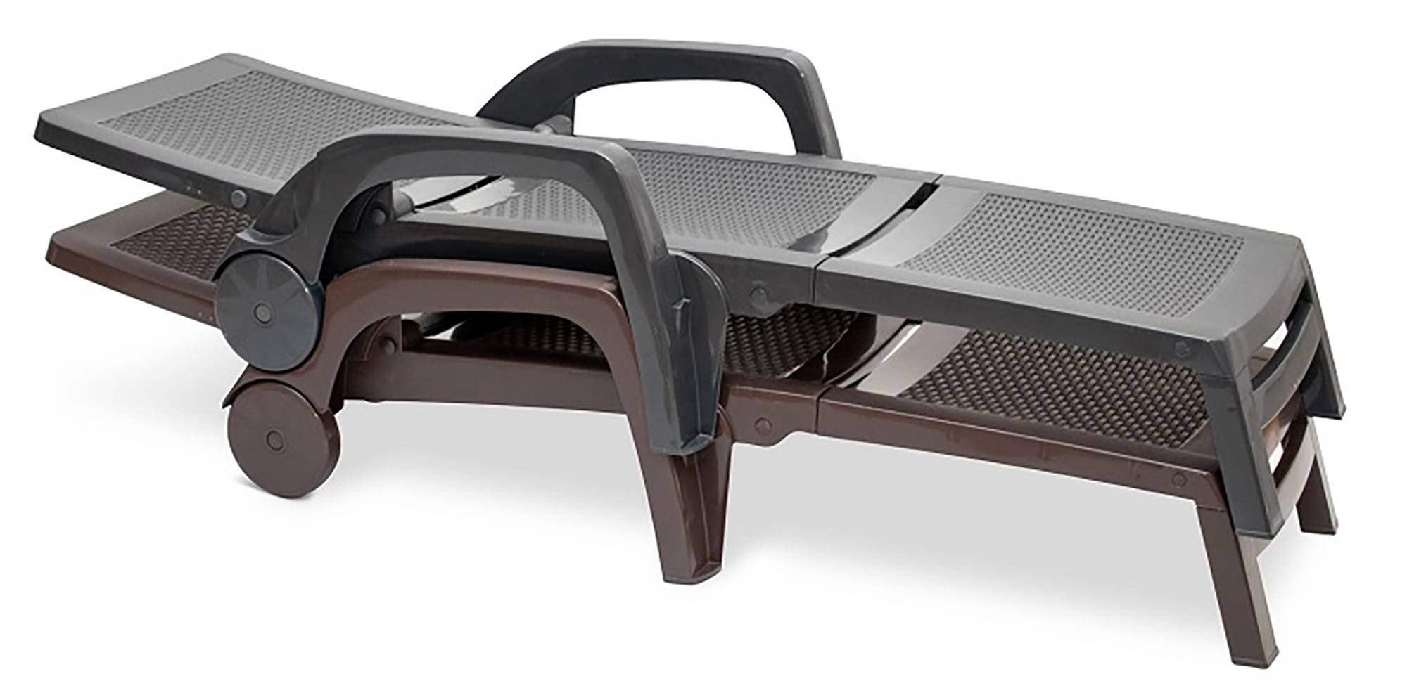 Dmora - Bain au soleil Dmat, Bain au soleil de jardin réglable avec accoudoirs, Chaise longue d'extérieur, 190x46h70 cm, Anthracite - Dmora - Image 7