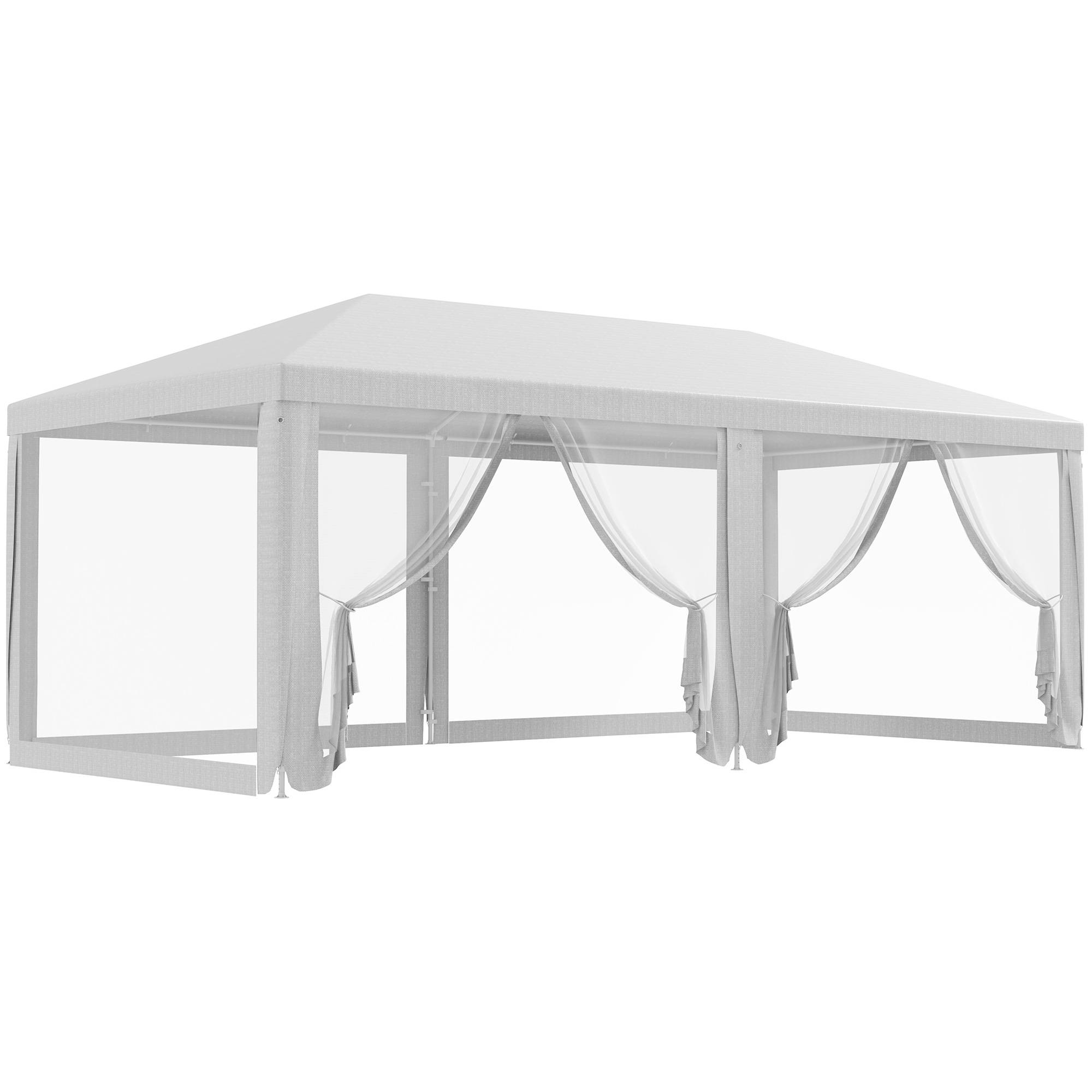 Tente de réception barnum PE avec parois amovibles pour évènements 585x295cm Blanc - ComfortXL Outdoor Living - Image 2