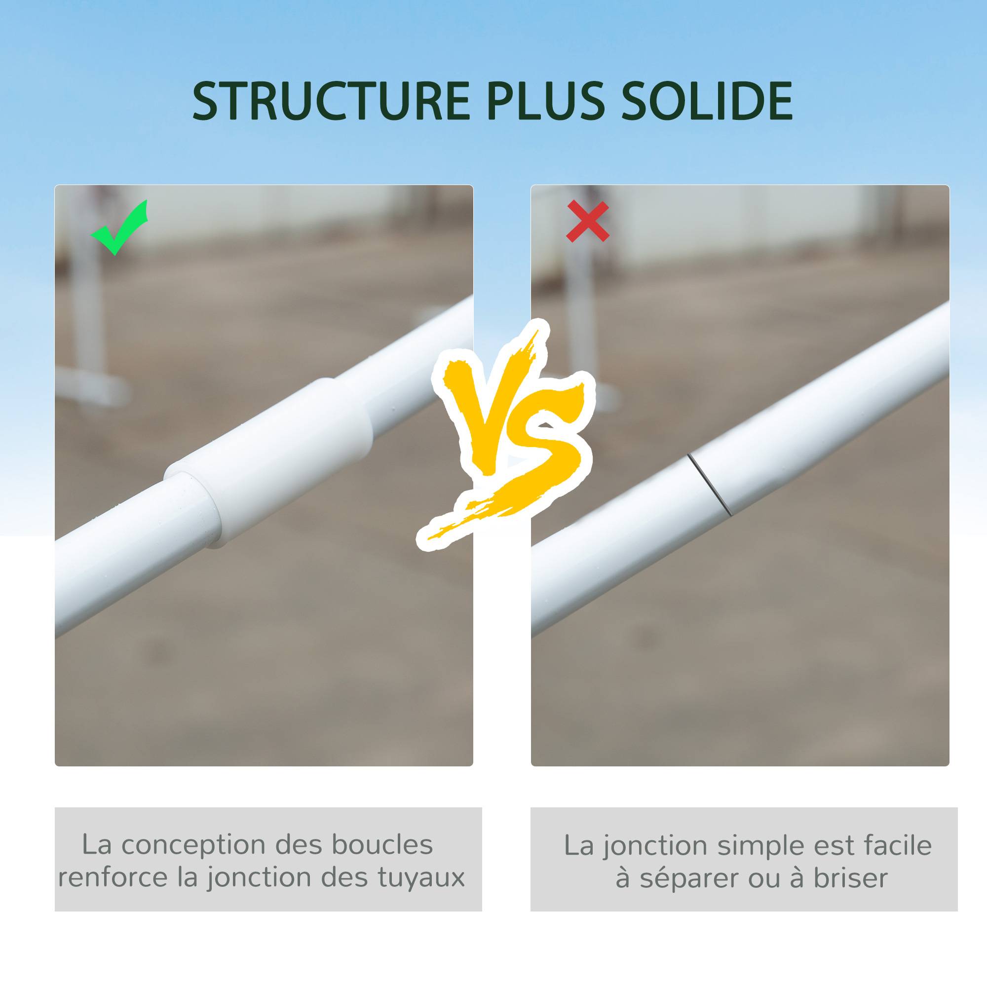 Tente de réception barnum PE avec parois amovibles pour évènements 585x295cm Blanc - ComfortXL Outdoor Living - Image 7