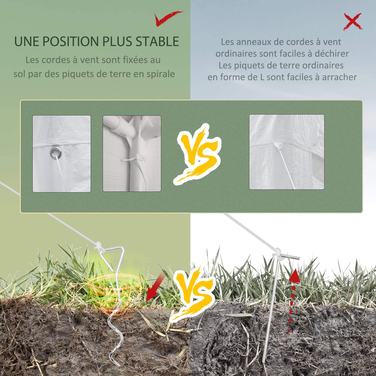 Tente de réception barnum PE avec parois amovibles pour évènements 585x295cm Blanc - ComfortXL Outdoor Living - Image 8