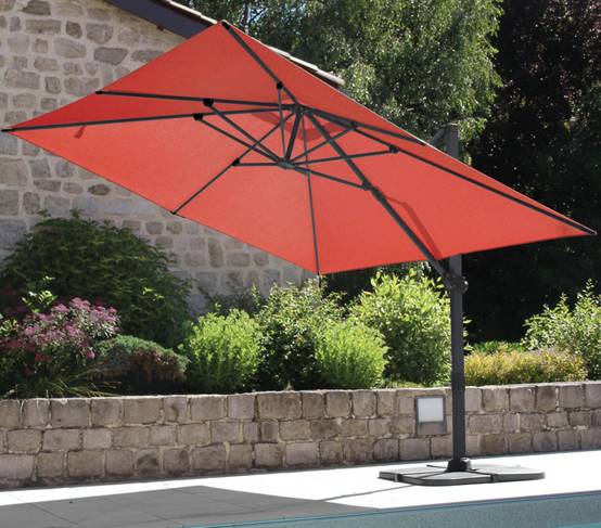 Parasol déporté 4x3m terracotta SAPHIR - Image 1