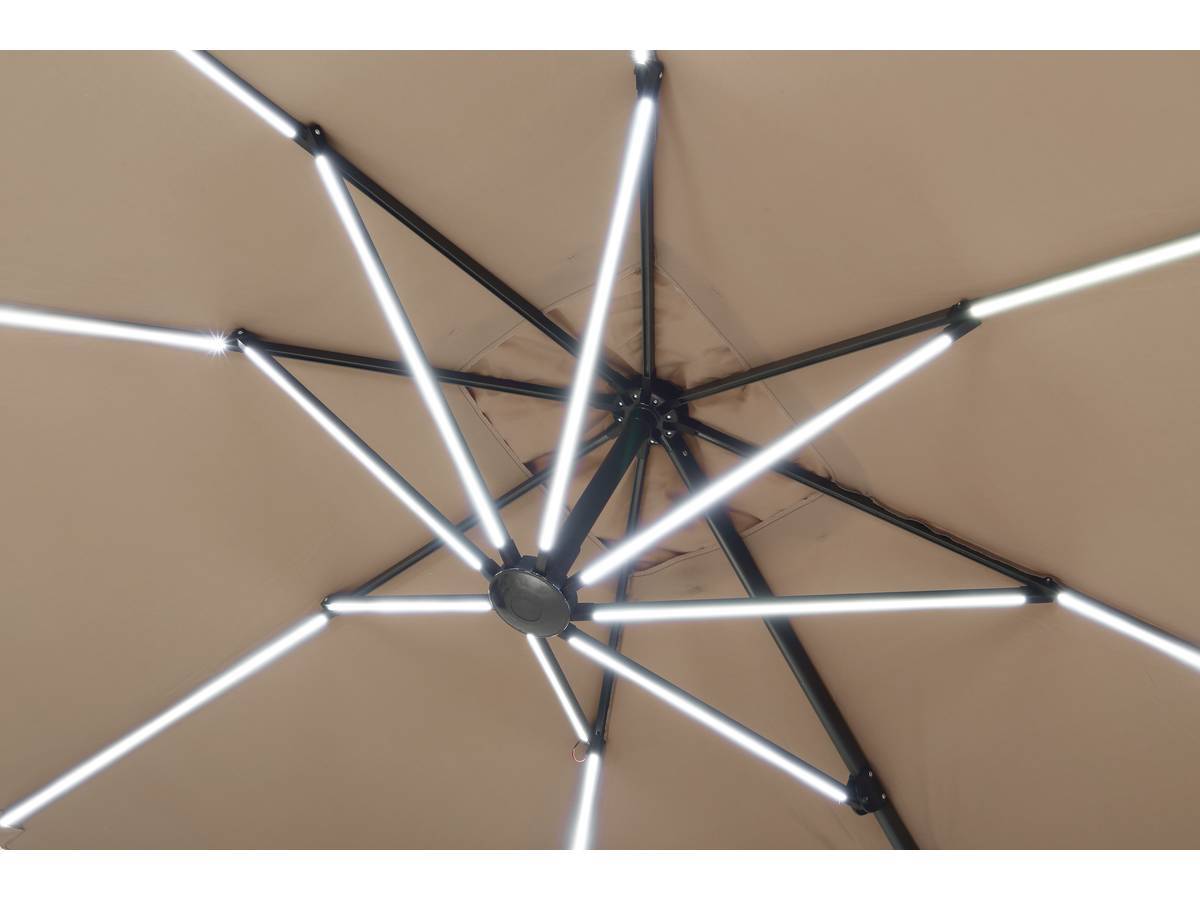 Habitat Et Jardin - Parasol Jardin Déporté Led "sun 4 Luxe" -  3 X 4 M - Taupe -habitat Et Jardin - Image 4