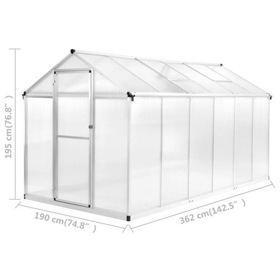 Serre Jardin Aluminium Polycarbonate Culture Plantes Résistante UV 6,87m² Transparente - ComfortXL Outdoor Living - Image 6