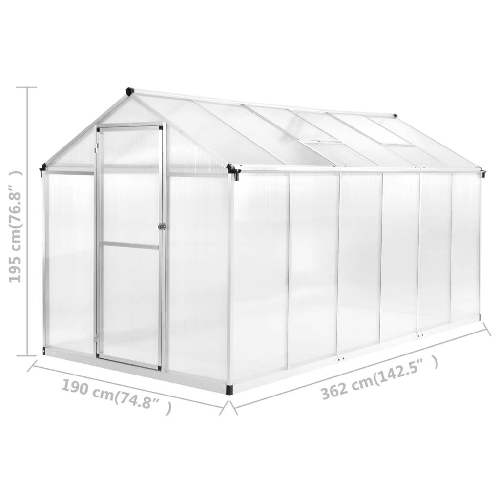 Serre Jardin Aluminium Polycarbonate Culture Plantes Résistante UV 6,87m² Transparente - ComfortXL Outdoor Living - Image 6