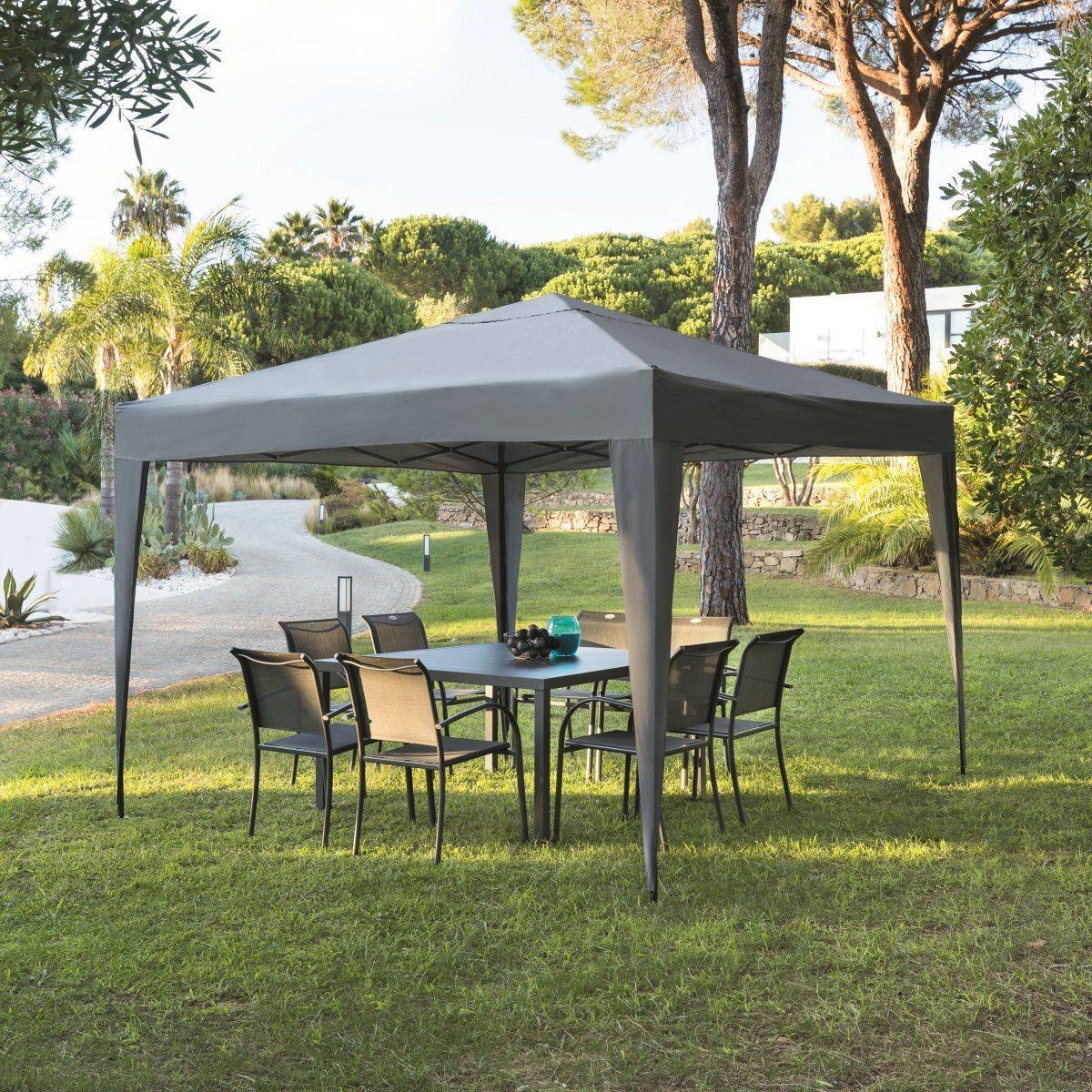 Hesperide - Tonnelle pliante "Easy up" ardoise 3x3m en aluminium traité époxy Hespéride - Image 1