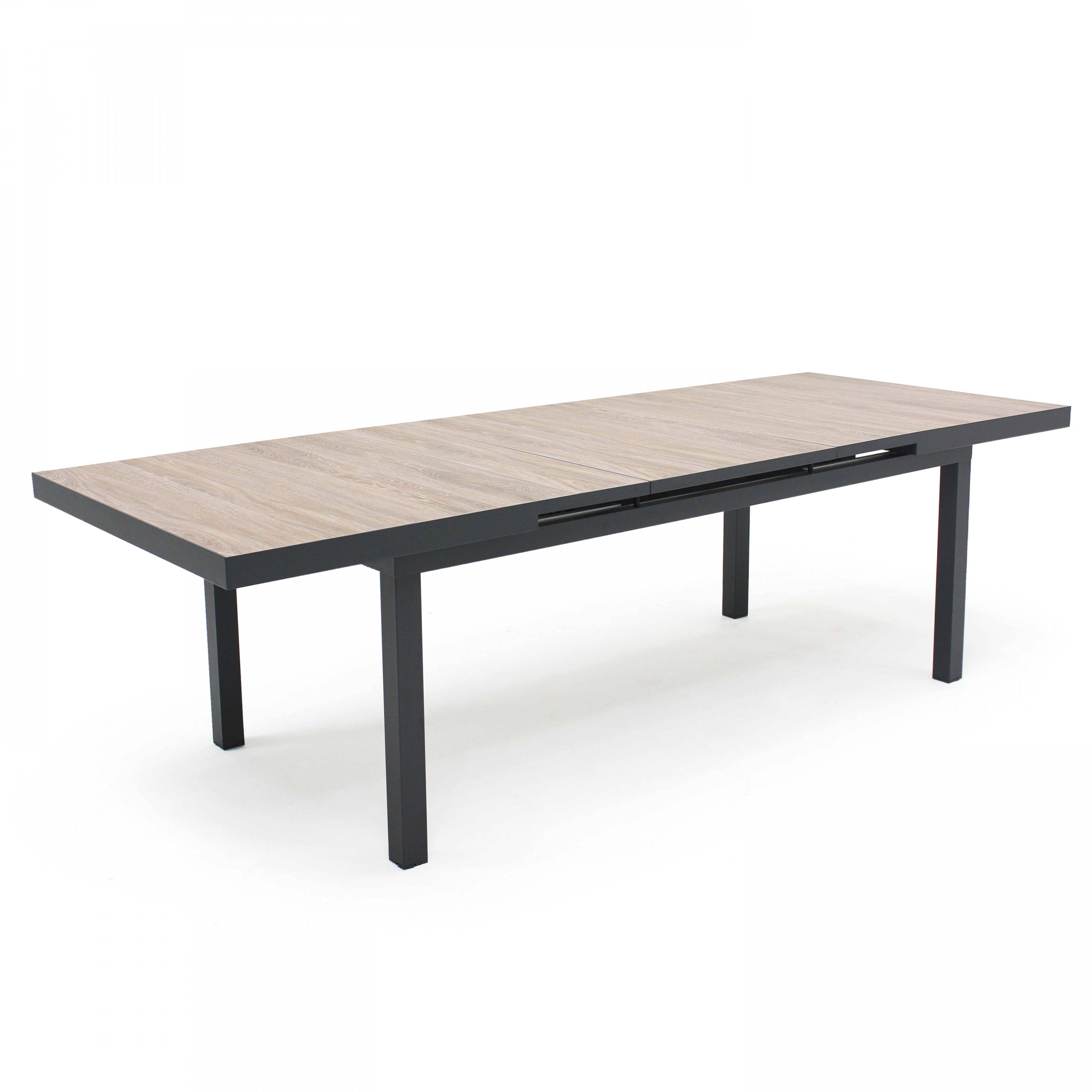 Oviala - Table extensible aluminium et céramique imitation bois Tivoli - Oviala - Image 1