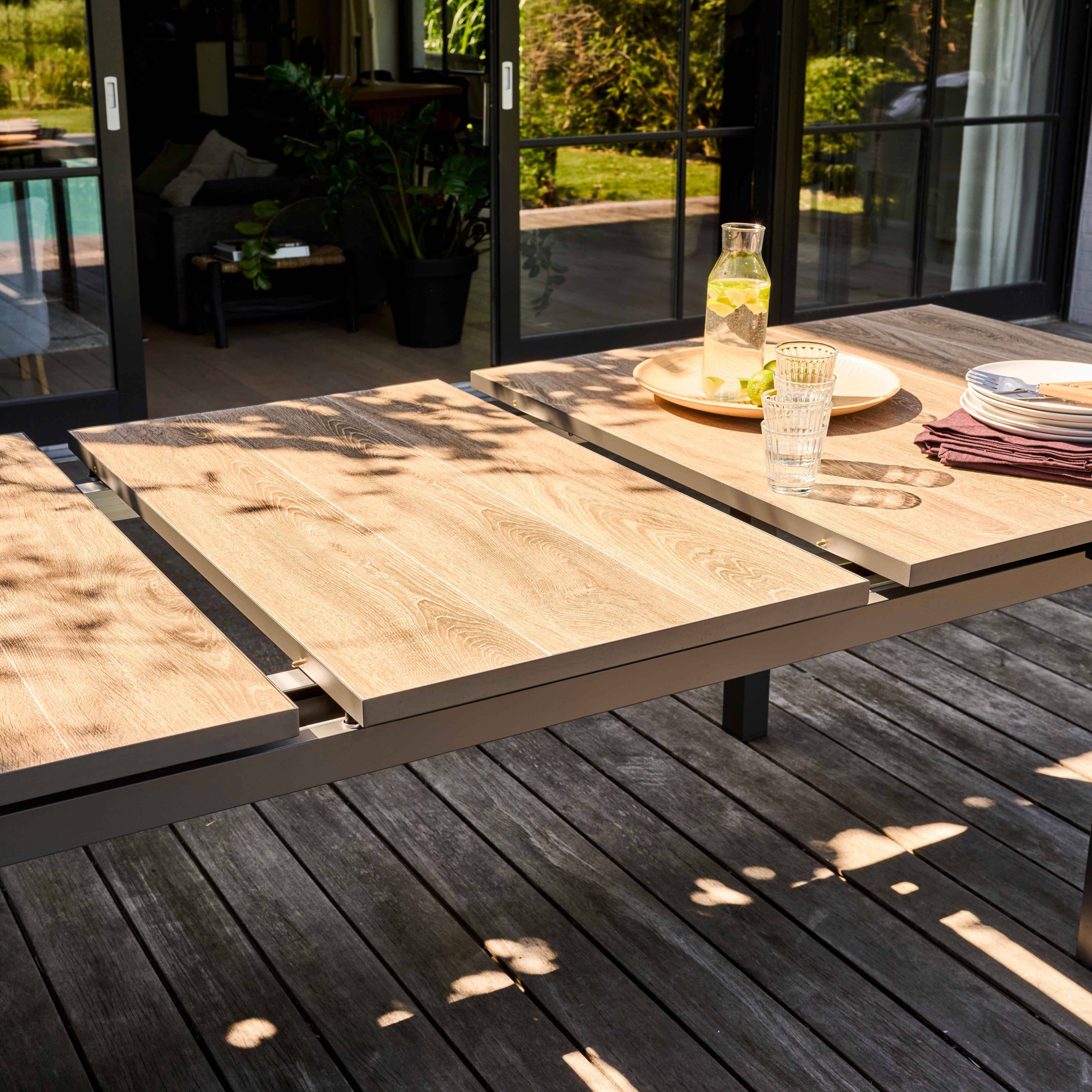 Oviala - Table extensible aluminium et céramique imitation bois Tivoli - Oviala - Image 4