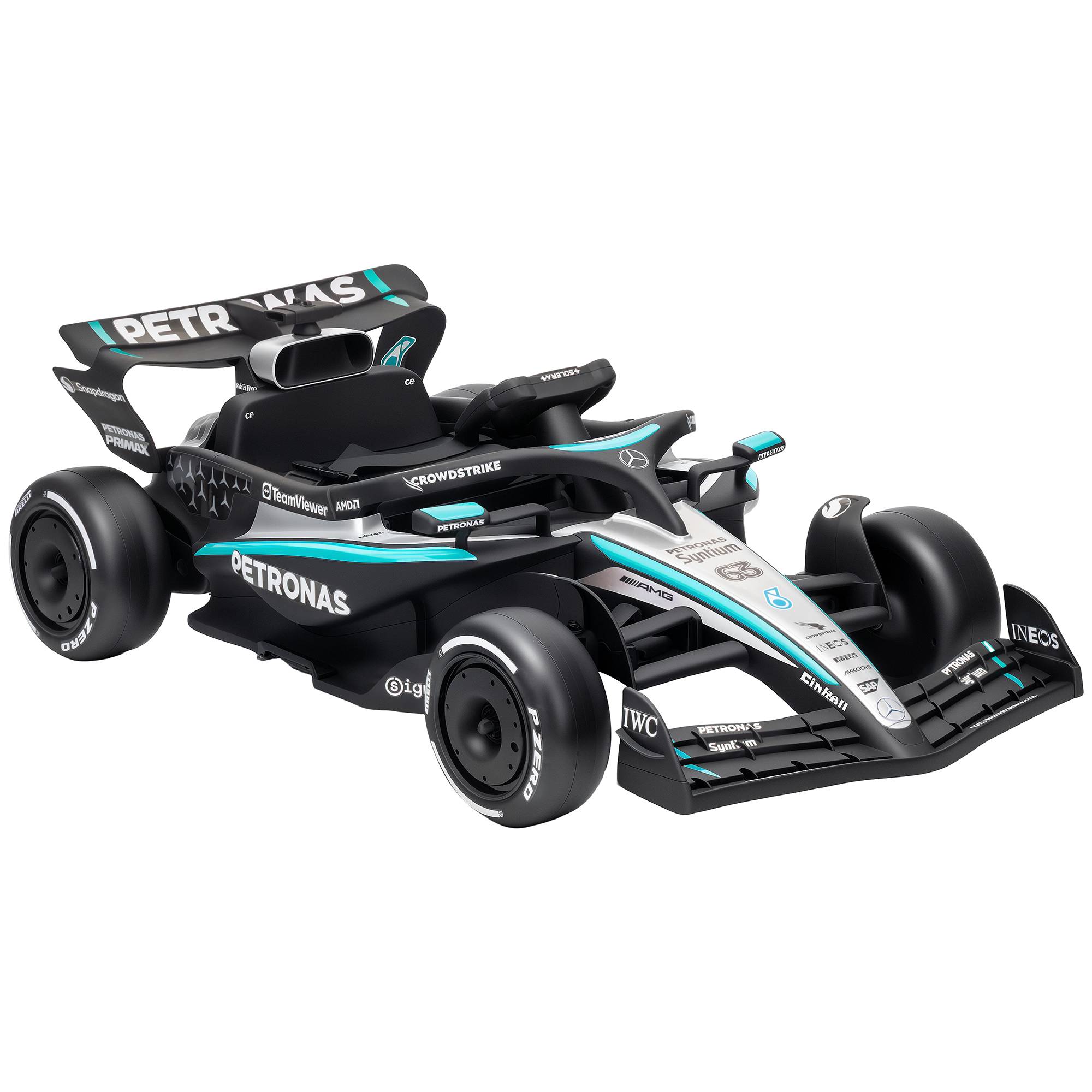 Sans Marque - Kart Électrique Enfants 12V, Go Kart Mercedes-AMG PETRONAS F1 avec 2 Moteurs, Télécommande, 3 Vitesses, Noir - Image 1
