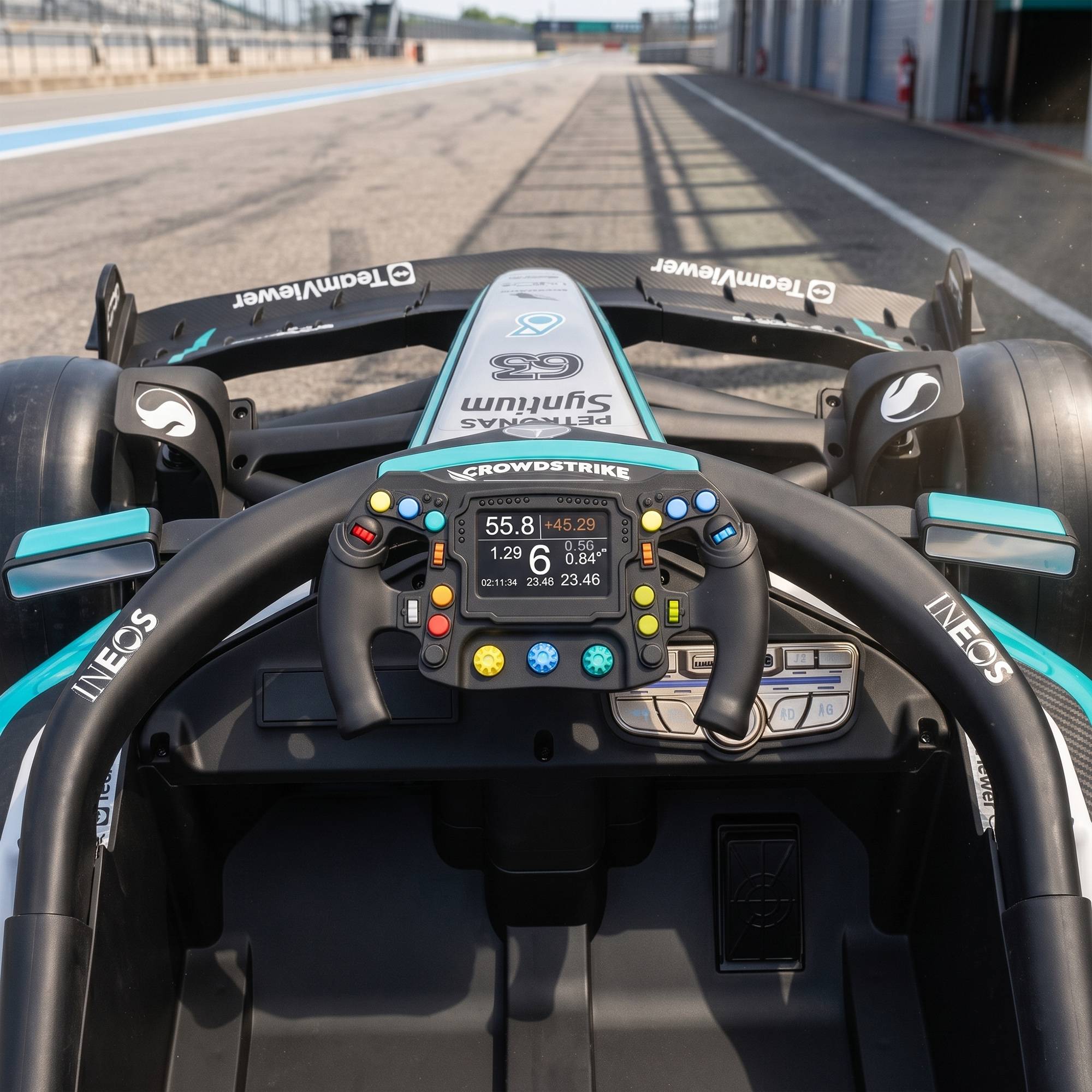 Sans Marque - Kart Électrique Enfants 12V, Go Kart Mercedes-AMG PETRONAS F1 avec 2 Moteurs, Télécommande, 3 Vitesses, Noir - Image 10