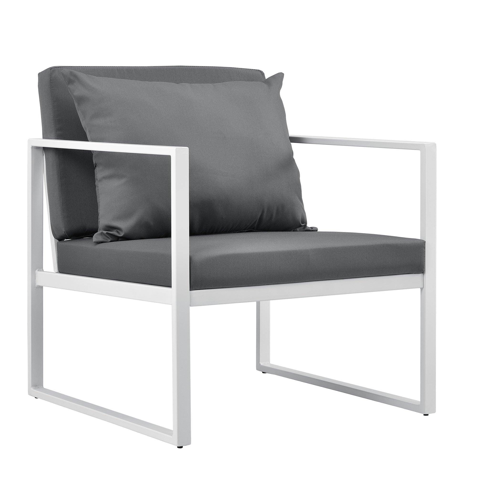 Helloshop26 - 2 x chaises extérieures robustes avec coussins confortables blanc 70 x 60 x 60 cm - Image 2