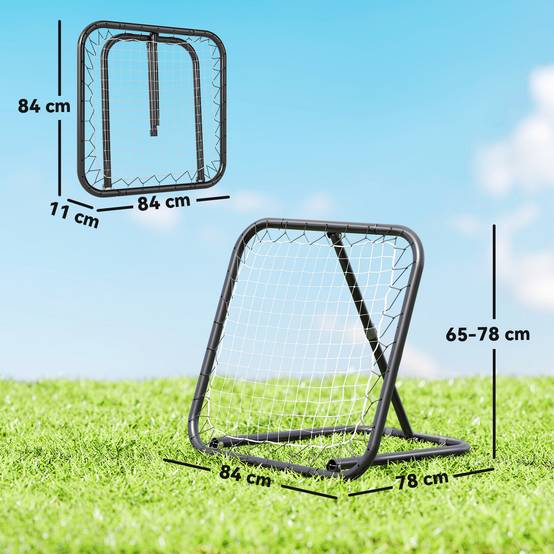 Mur de rebond football 78x84 cm, réglable 5 positions, portable avec piquets, entraînement jeunes, blanc - Image 5