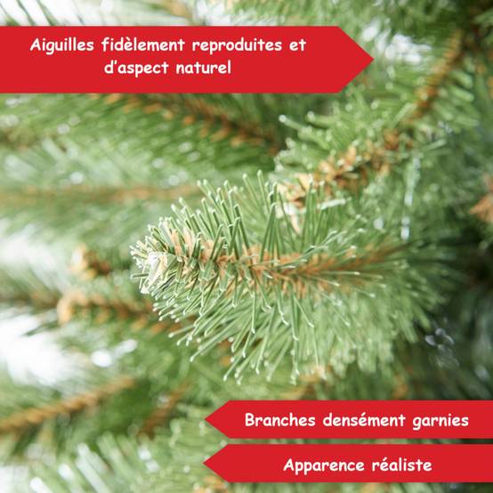 Sapin de Noël artificiel 180cm Arbre de Noël Support et sac de rangement inclus - Image 3