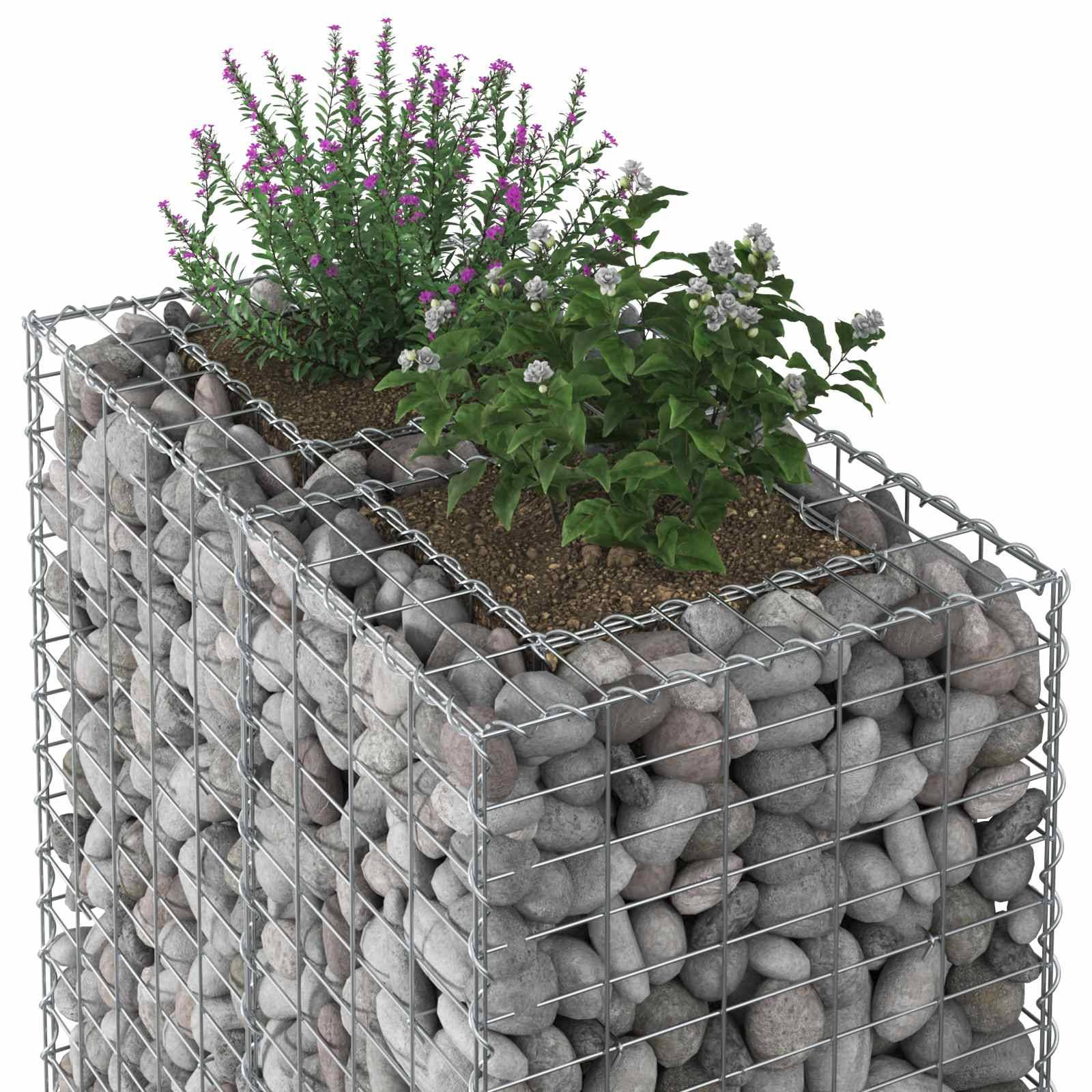 PANGIVO - Lit surélevé gabion Acier galvanisé Argenté 90 x 50 x 80 cm - PANGIVO - Image 4