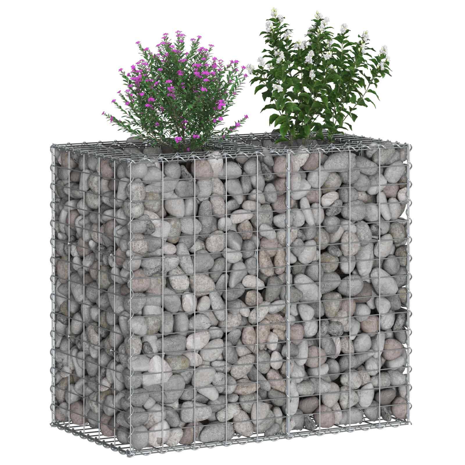 PANGIVO - Lit surélevé gabion Acier galvanisé Argenté 90 x 50 x 80 cm - PANGIVO - Image 3