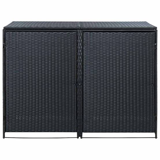 Abri pour poubelle résine tressée noir 148 x 80 x 111 cm - PANGIVO - Image 5