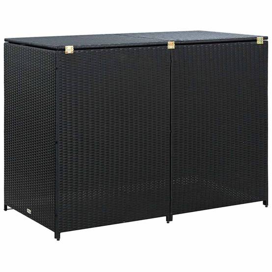 Abri pour poubelle résine tressée noir 148 x 80 x 111 cm - PANGIVO - Image 8