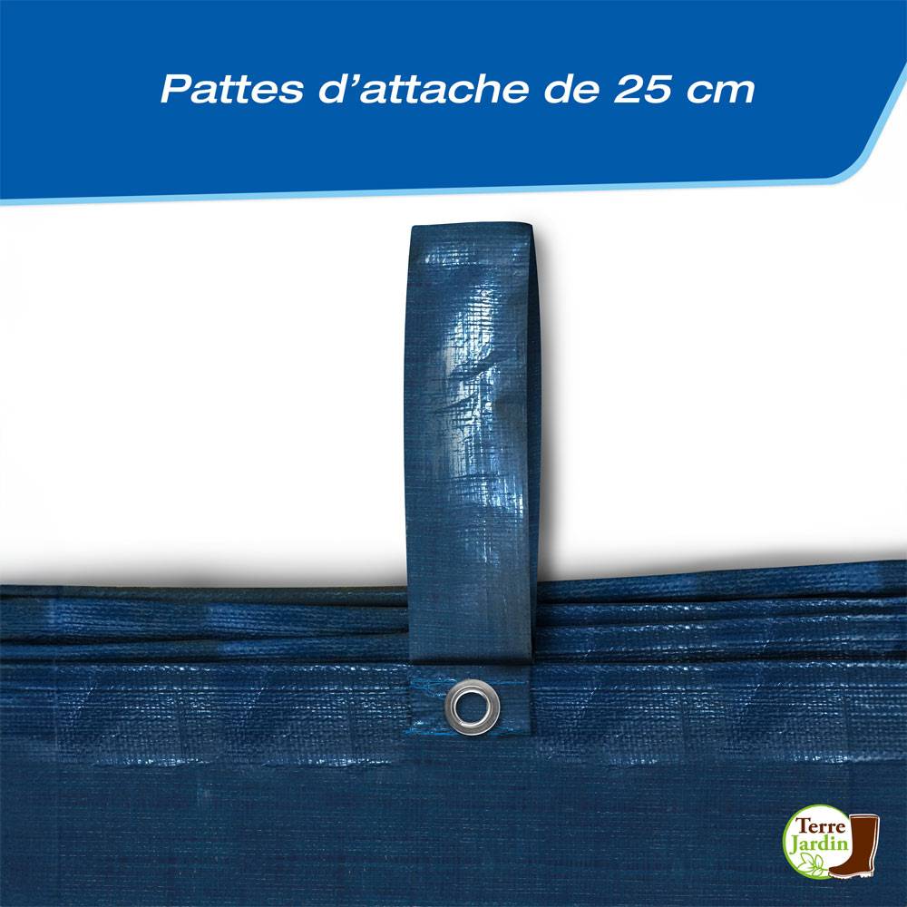Terre Jardin - Bâche piscine rectangulaire 12 x 6 Bleu - Image 3