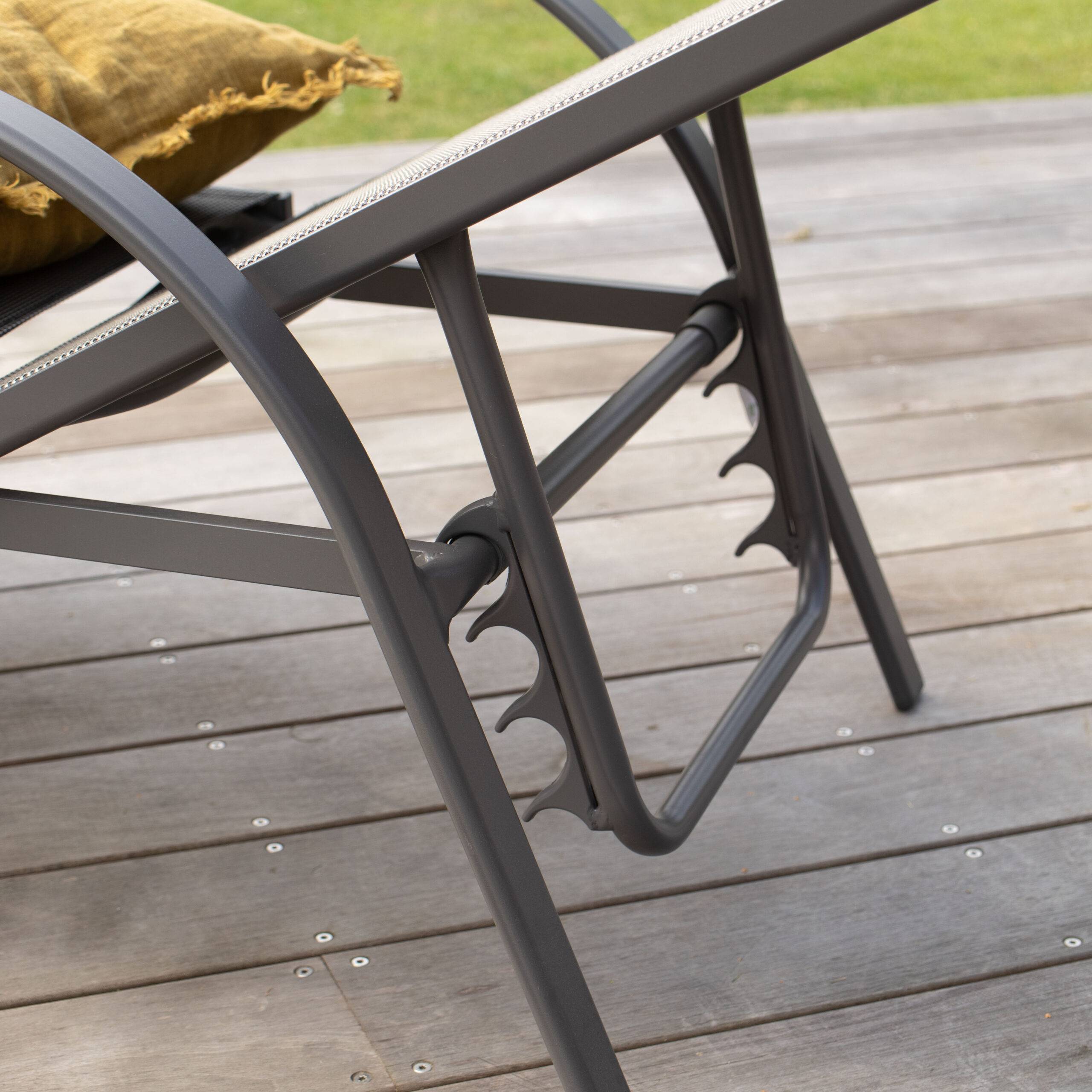 Wilsa Garden - Bain de soleil gris en aluminium multipositions SUNSET - Image 5