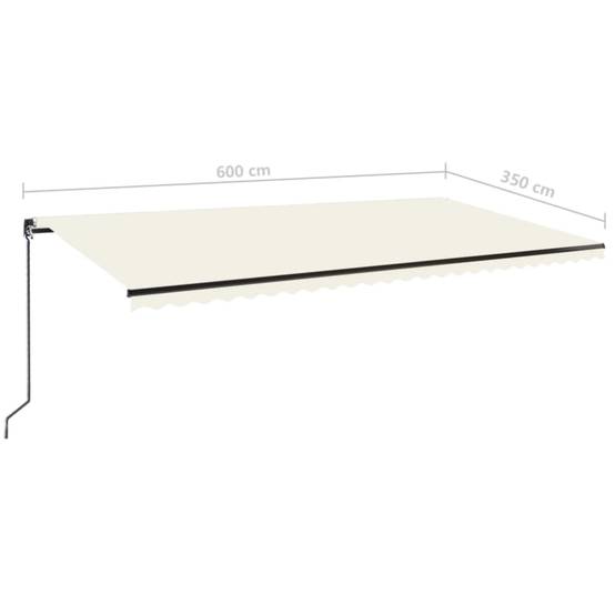 Auvent rétractable manuel Aluminium Terrasse Imperméable 600x350 cm Crème - ComfortXL Outdoor Living - Image 7