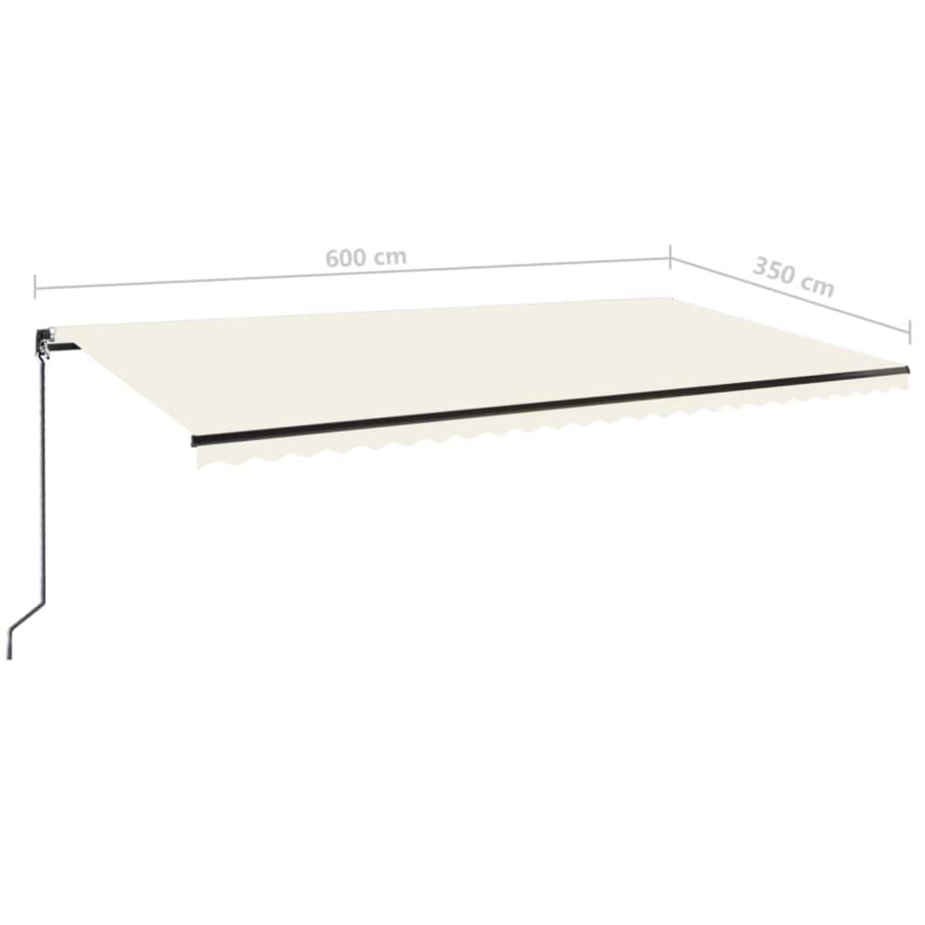 Auvent rétractable manuel Aluminium Terrasse Imperméable 600x350 cm Crème - ComfortXL Outdoor Living - Image 7