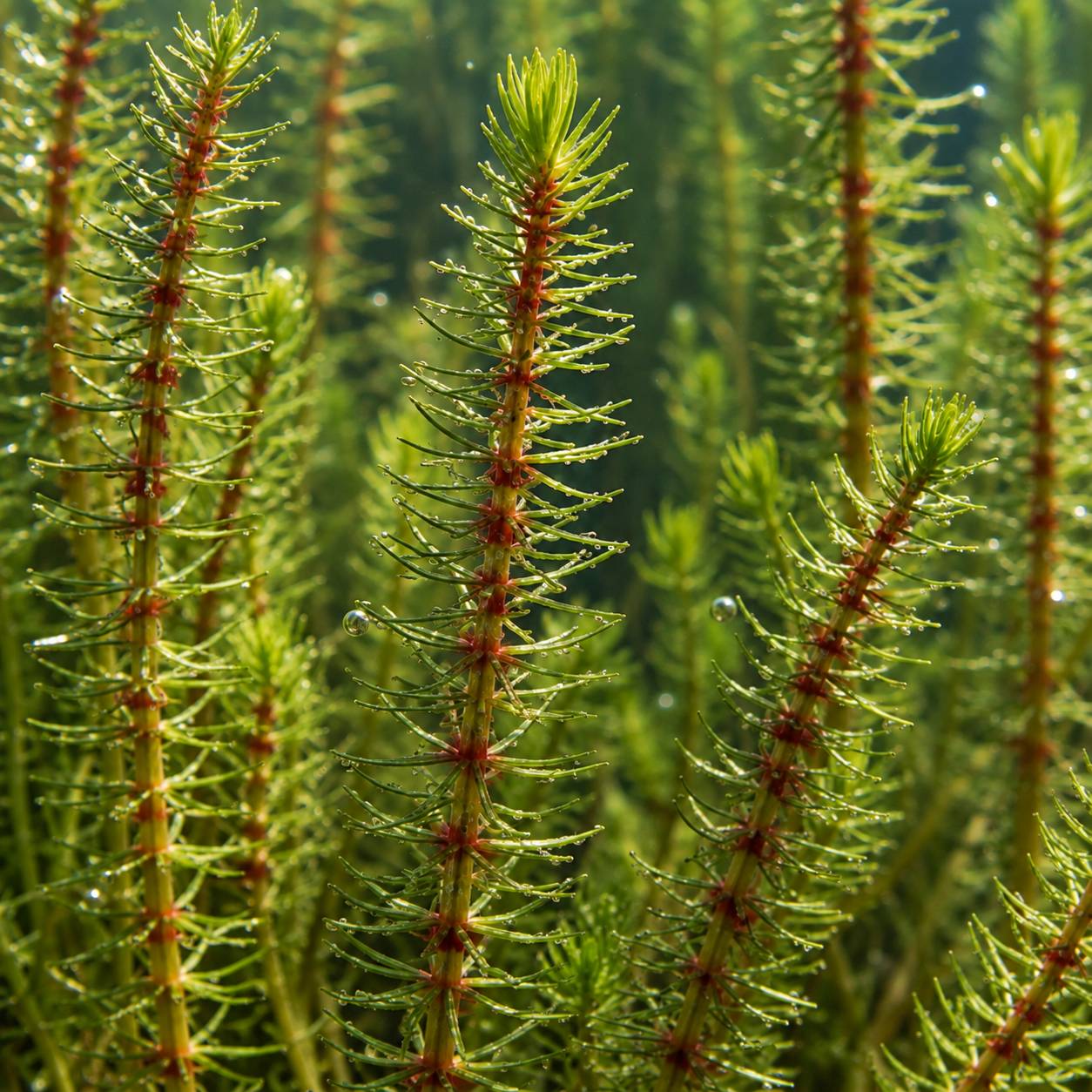 0 - Pesse d'Eau Hippuris Vulgaris Bassin - Set 4 Plantes Oxygénante avec Panier - Image 2