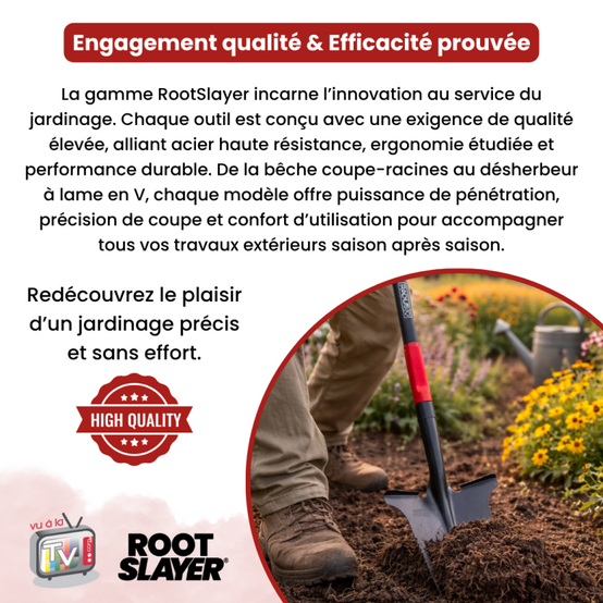 VENTEO Bêche Professionnelle Multifonctions RootSlayer | Pelle Acier Dents Crantées Ergonomique | Outillage de Jardin Sol Entretien Extérieur - VENTEO - Image 9