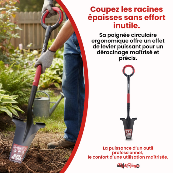 VENTEO Bêche Professionnelle Multifonctions RootSlayer | Pelle Acier Dents Crantées Ergonomique | Outillage de Jardin Sol Entretien Extérieur - VENTEO - Image 8