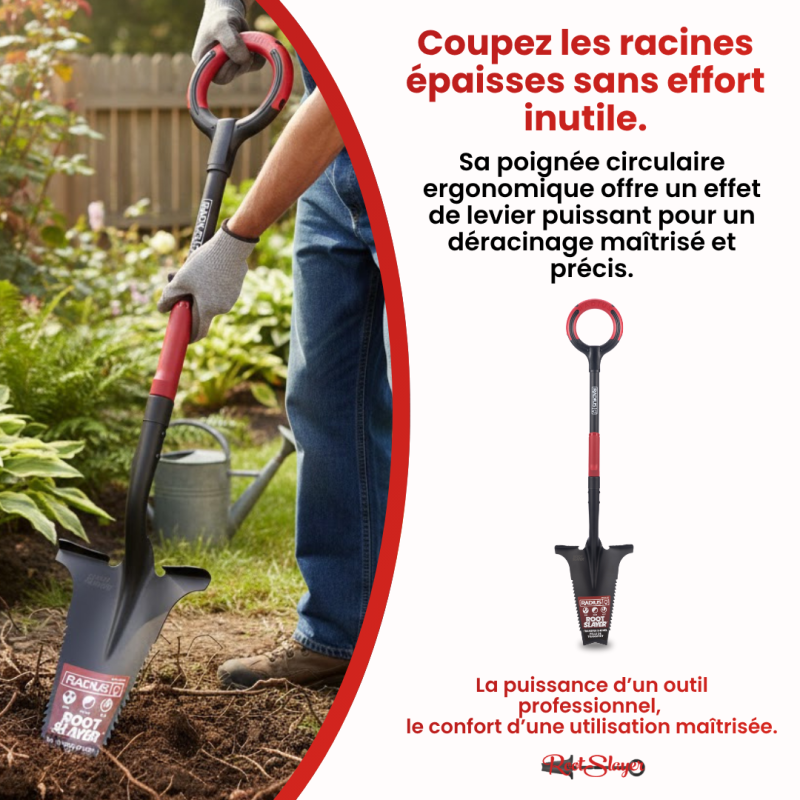 VENTEO Bêche Professionnelle Multifonctions RootSlayer | Pelle Acier Dents Crantées Ergonomique | Outillage de Jardin Sol Entretien Extérieur - VENTEO - Image 8