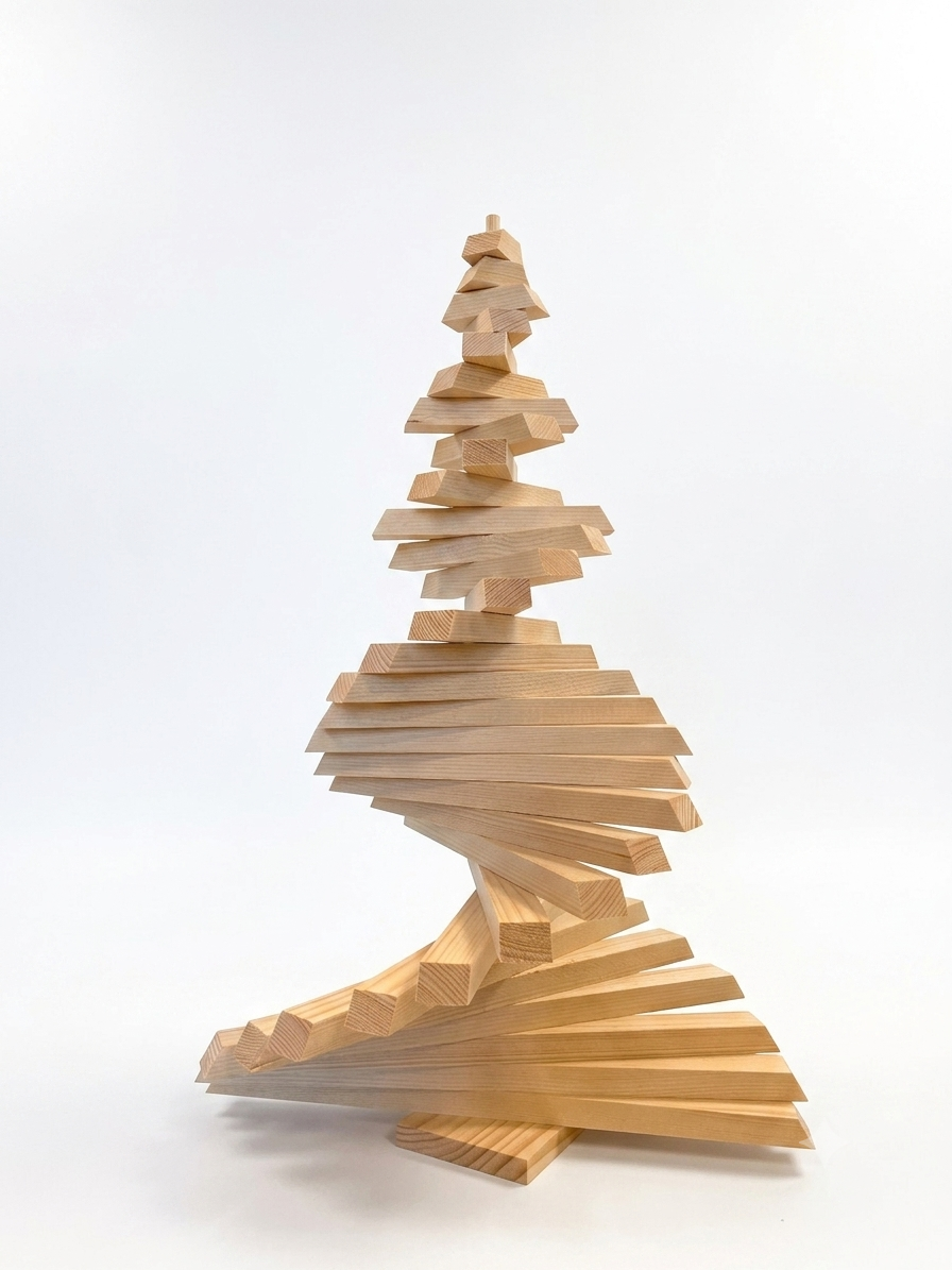 Petit sapin de Noël en bois - 50cm