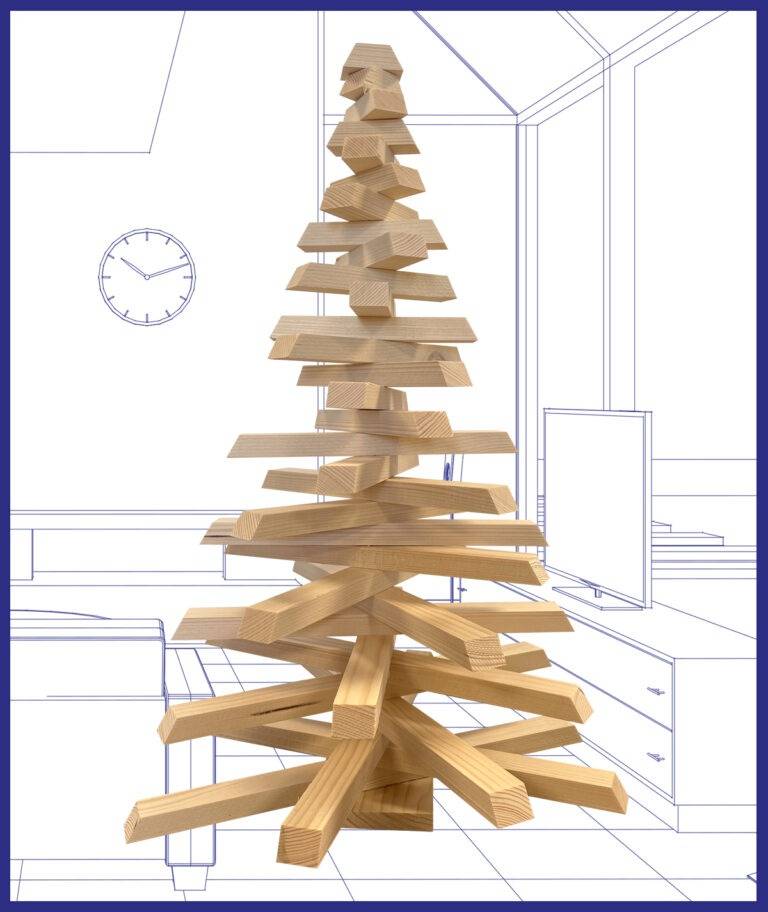 Petit sapin de Noël en bois - 50cm - Image 5
